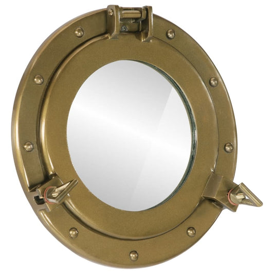 Bullaugen-Spiegel Wandmontage Ø30 cm Aluminium und Glas