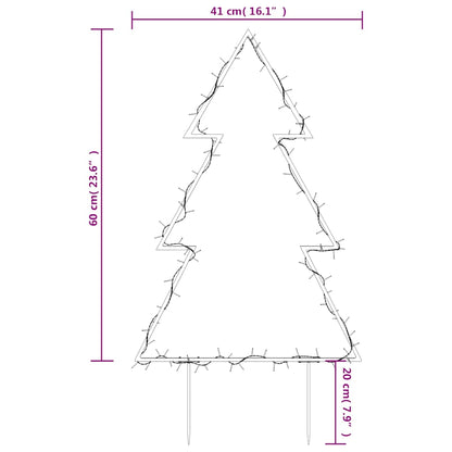 Weihnachtsbaum mit Erdspießen und 80 LEDs 60 cm