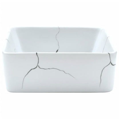 Aufsatzwaschbecken Weiß Rechteckig 46x35,5x13cm Keramik