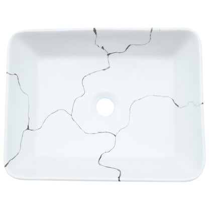 Aufsatzwaschbecken Weiß Rechteckig 46x35,5x13cm Keramik