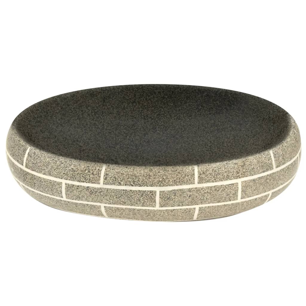 Aufsatzwaschbecken Mehrfarbig Oval 59x40x15 cm Keramik
