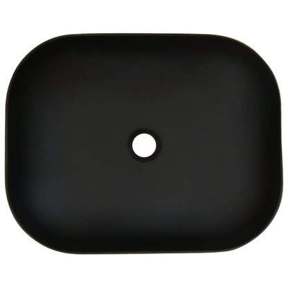 Aufsatzwaschbecken Grau Schwarz Rechteck 48x37,5x13,5cm Keramik
