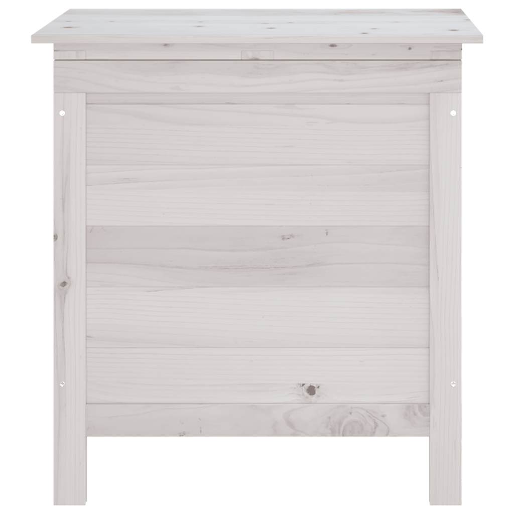 Gartentruhe Weiß 50x49x56,5 cm Massivholz Tanne