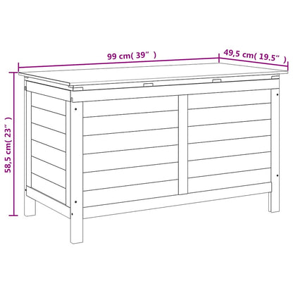 Gartentruhe Weiß 99x49,5x58,5 cm Massivholz Tanne