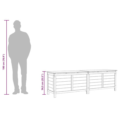 Gartentruhe Braun 198,5x50x56,5 cm Massivholz Tanne