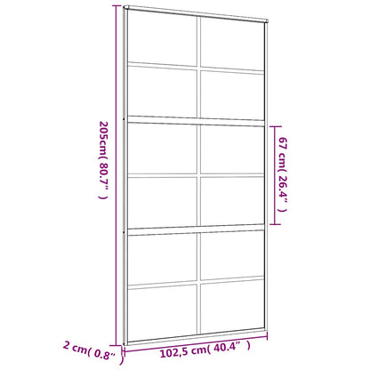 Schiebetür Golden 102,5x205 cm ESG-Klarglas und Aluminium