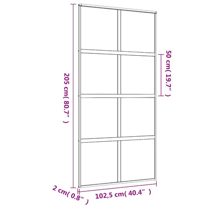 Schiebetür Golden 102,5x205 cm Matt ESG-Glas und Aluminium