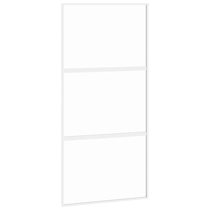 Schiebetür Weiß 102,5x205 cm Hartglas und Aluminium