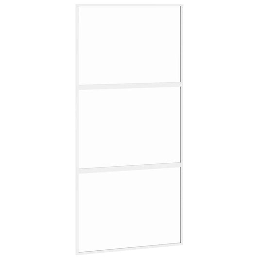 Schiebetür Weiß 102,5x205 cm Hartglas und Aluminium