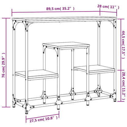 Konsolentisch Grau Sonoma 89,5x28x76 cm Holzwerkstoff