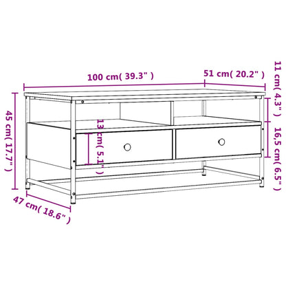 Couchtisch Sonoma-Eiche 100x51x45 cm Holzwerkstoff