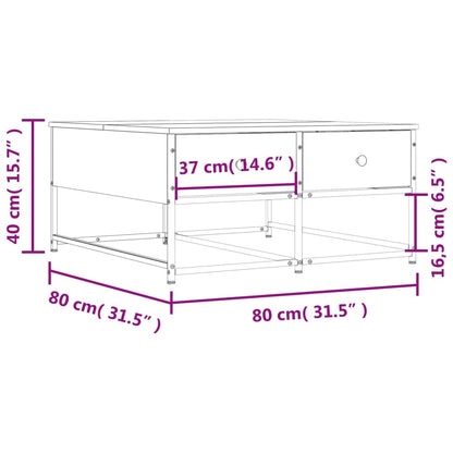 Couchtisch Braun Eichen-Optik 80x80x40 cm Holzwerkstoff