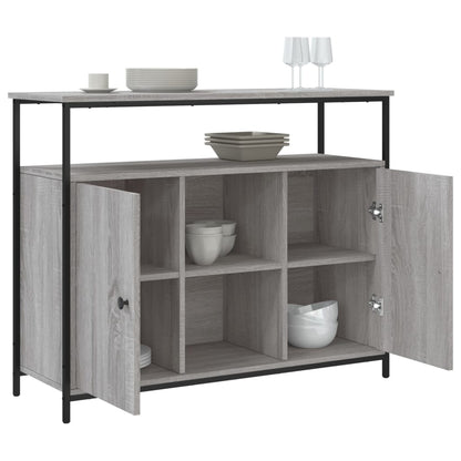 Sideboard Grau Sonoma 100x35x80 cm Holzwerkstoff