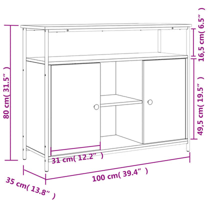 Sideboard Grau Sonoma 100x35x80 cm Holzwerkstoff