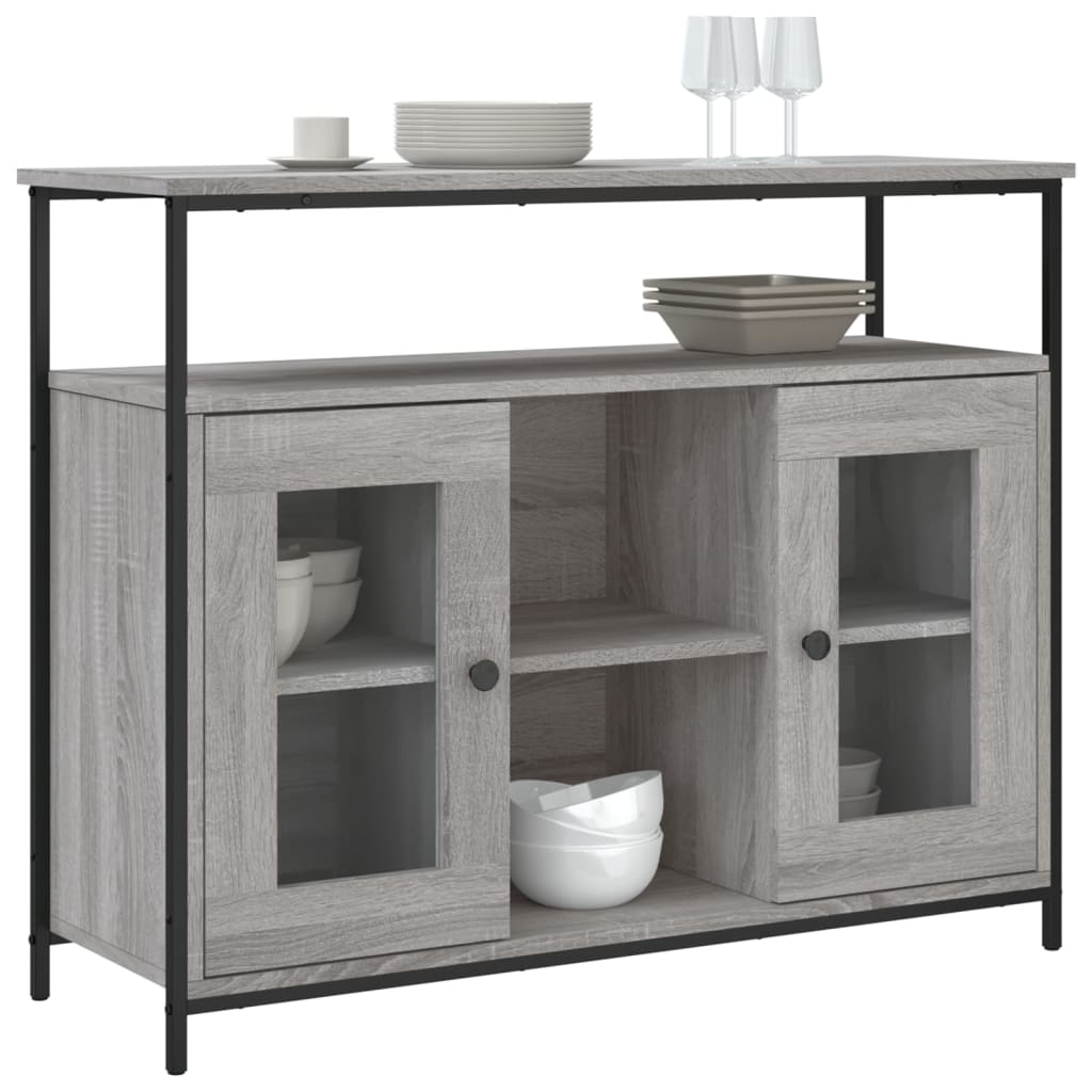 Sideboard Grau Sonoma 100x35x80 cm Holzwerkstoff