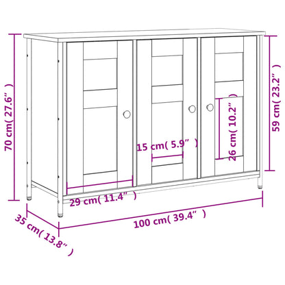 Sideboard Braun Eichen-Optik 100x35x70 cm Holzwerkstoff