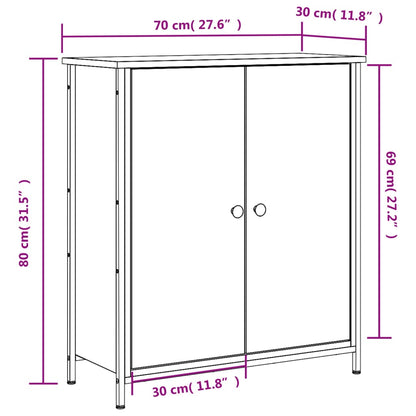 Sideboard Braun Eichen-Optik 70x30x80 cm Holzwerkstoff