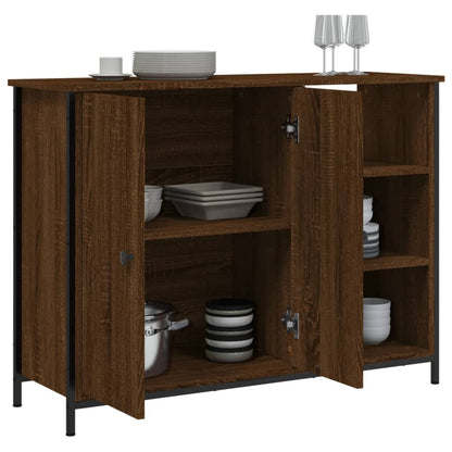 Sideboard Braun Eichen-Optik 100x33x75 cm Holzwerkstoff