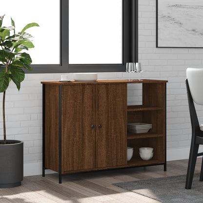 Sideboard Braun Eichen-Optik 100x33x75 cm Holzwerkstoff
