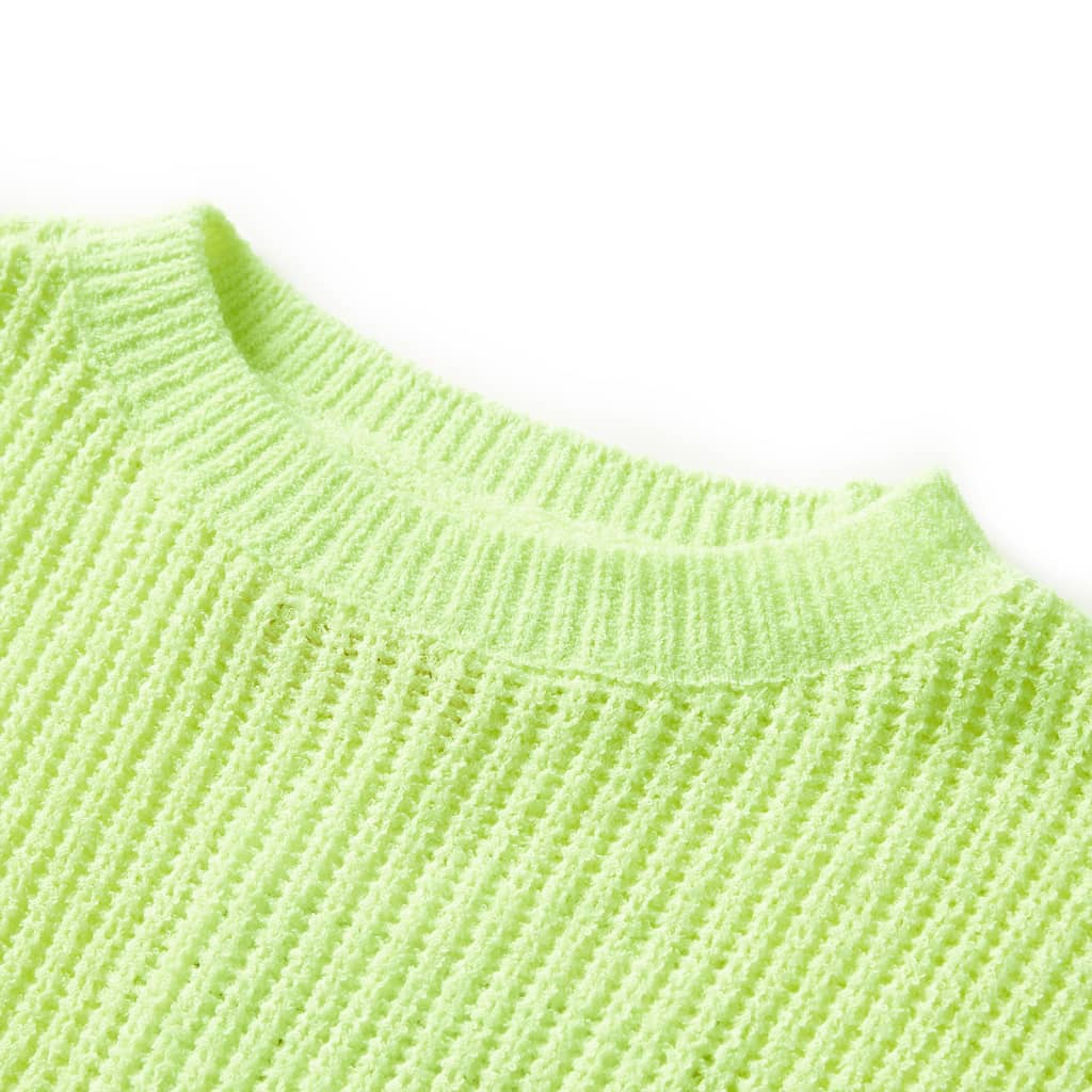 Kinderpullover Gestrickt Neongelb 140