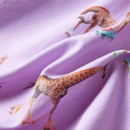 Kinderkleid mit Rüschenärmeln und Taillenband Lila 116