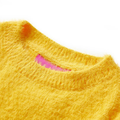 Kinderpullover Gestrickt Dunkles Ocker 104