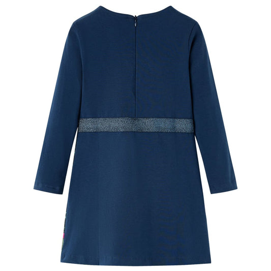 Kinderkleid mit Langen Ärmeln Marineblau 104