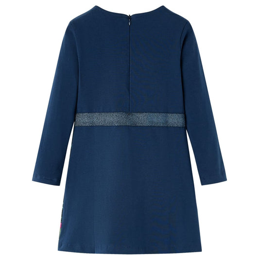 Kinderkleid mit Langen Ärmeln Marineblau 116