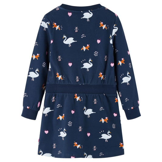Kinderkleid mit Langen Ärmeln Marineblau 116