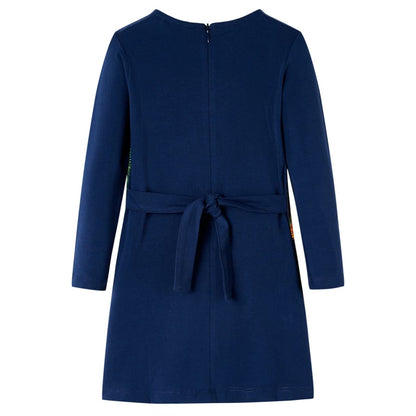 Kinderkleid mit Langen Ärmeln Marineblau 92