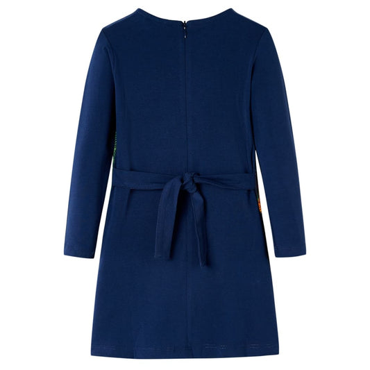 Kinderkleid mit Langen Ärmeln Marineblau 104