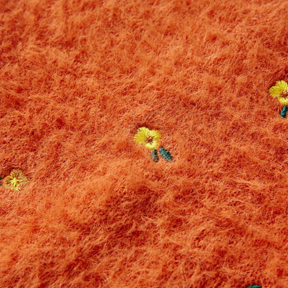 Kinderpullover Gestrickt Dunkelorange 128