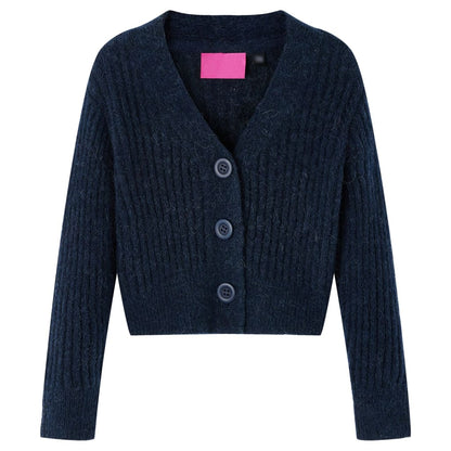 Kinder-Strickjacke Marineblau 128