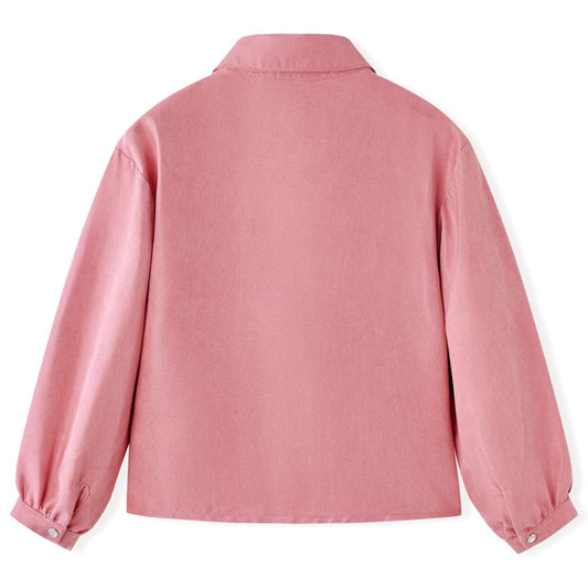 Kinderbluse mit Laternenärmeln Altrosa 104