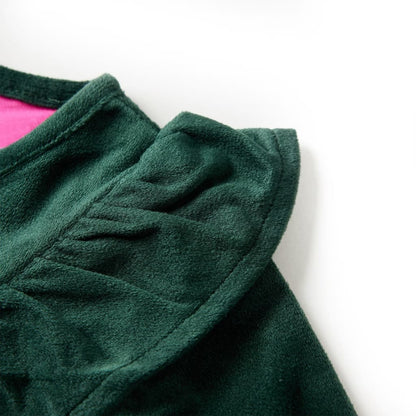 Kinderbluse mit Rüschen Dunkelgrün 128