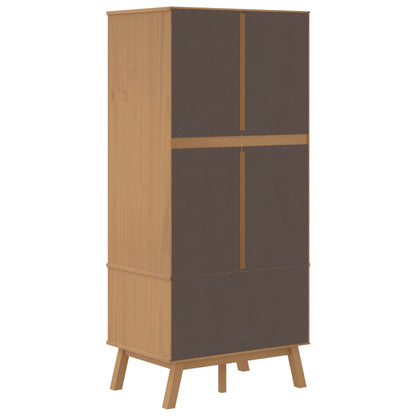 Kleiderschrank OLDEN Braun 76,5x53x172 cm Massivholz Kiefer