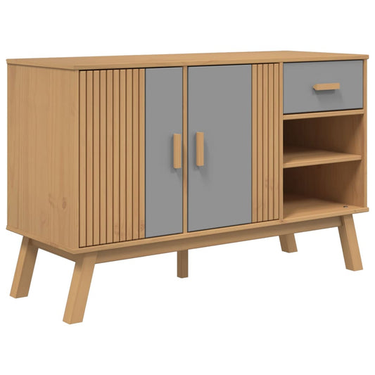 Skænk OLDEN Grå og Brun 114x43x73,5 cm Massiv Fyr