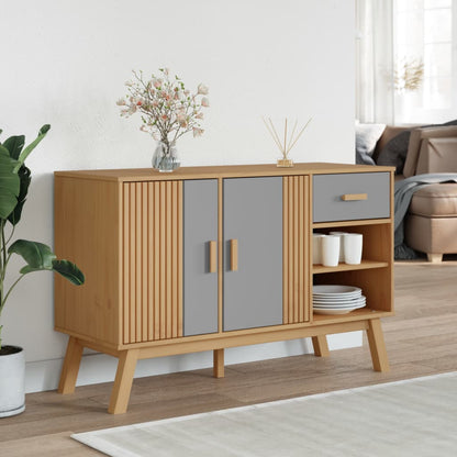 Skænk OLDEN Grå og Brun 114x43x73,5 cm Massiv Fyr