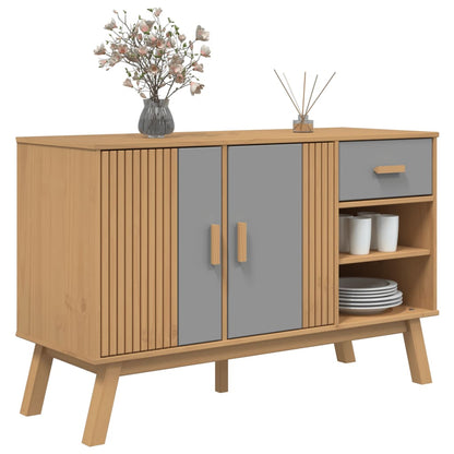 Skænk OLDEN Grå og Brun 114x43x73,5 cm Massiv Fyr