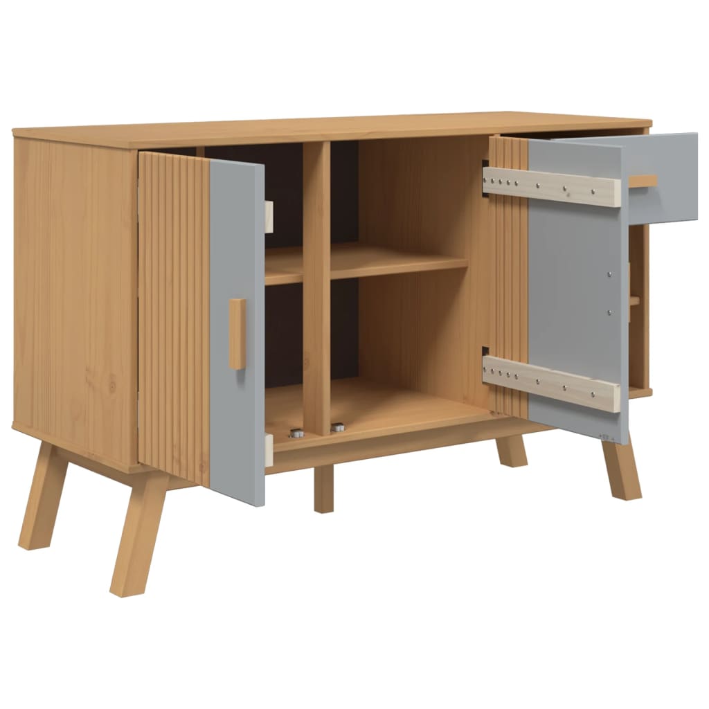 Skænk OLDEN Grå og Brun 114x43x73,5 cm Massiv Fyr
