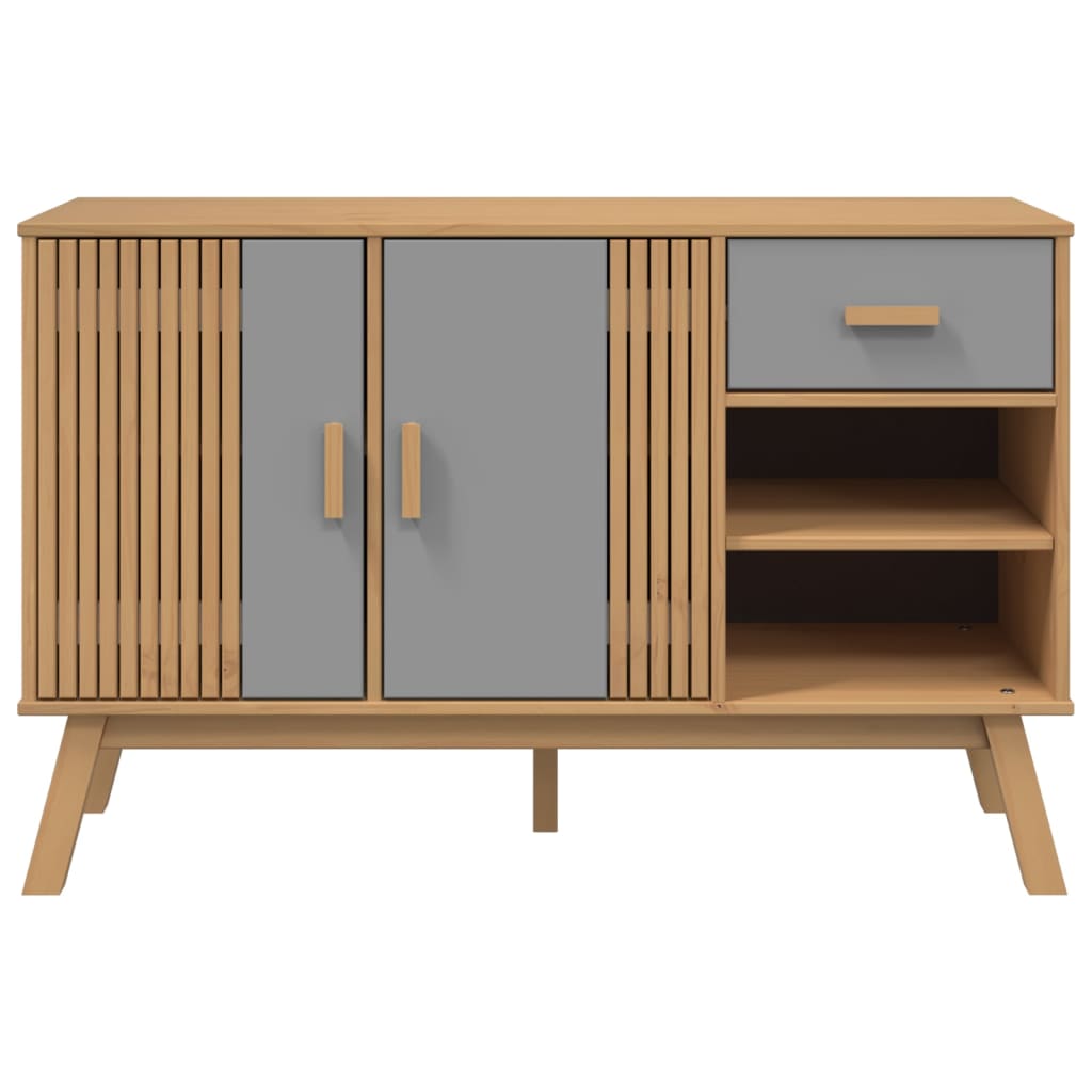 Skænk OLDEN Grå og Brun 114x43x73,5 cm Massiv Fyr