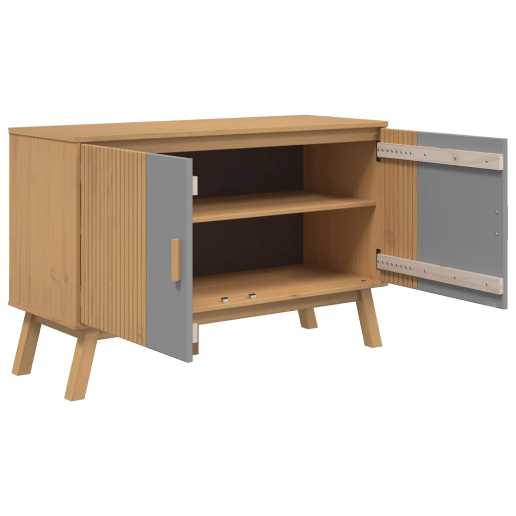 Skænk OLDEN Grå og Brun 114x43x73,5 cm Massiv Fyr