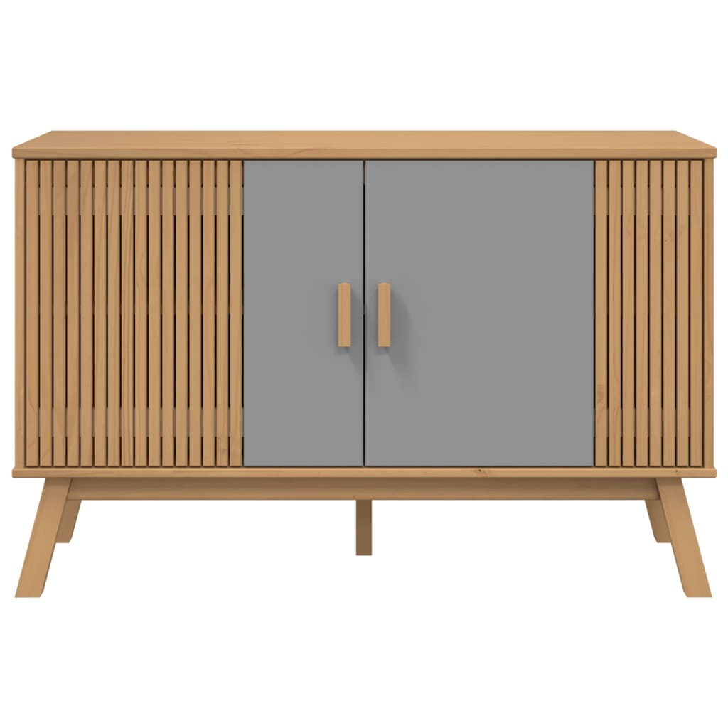 Skænk OLDEN Grå og Brun 114x43x73,5 cm Massiv Fyr