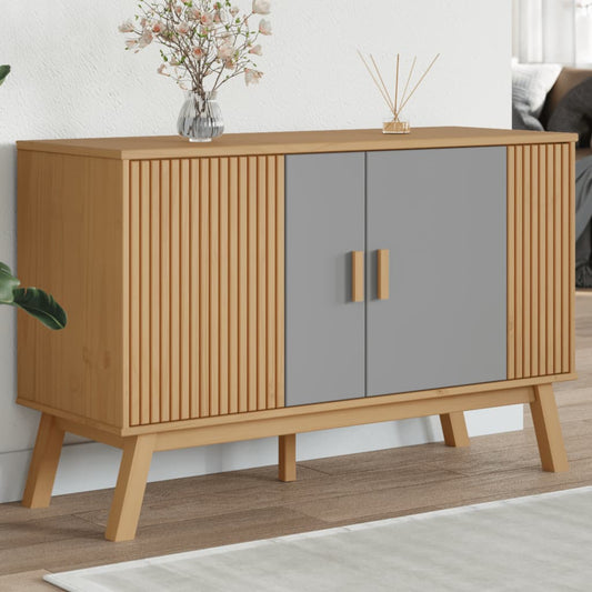 Skænk OLDEN Grå og Brun 114x43x73,5 cm Massiv Fyr