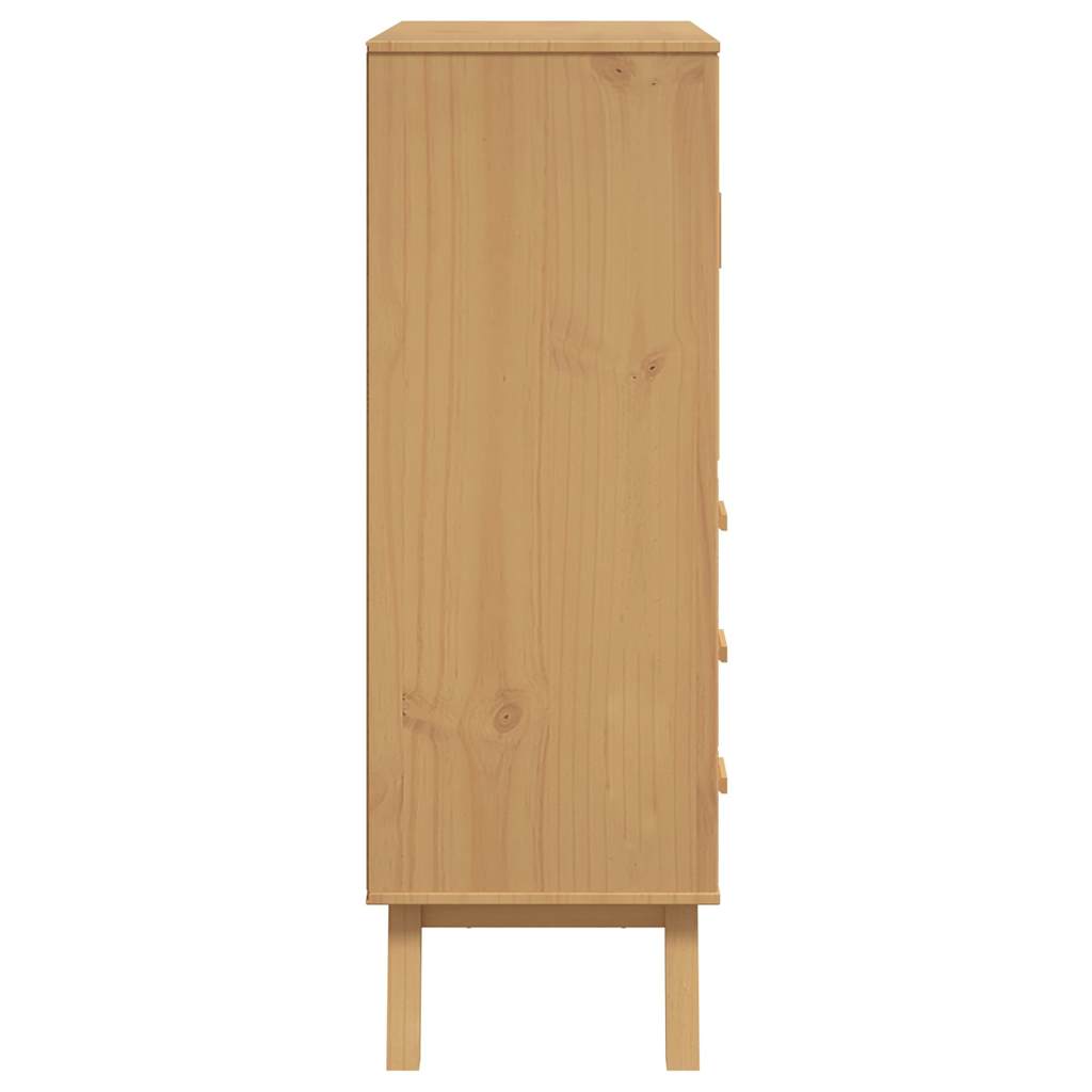 Highboard OLDEN Grå og Brun 85x43x125 cm Massiv Fyr