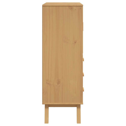Highboard OLDEN Grå og Brun 85x43x125 cm Massiv Fyr
