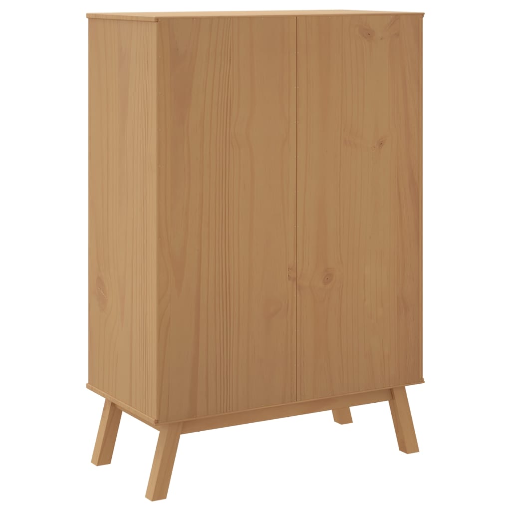 Highboard OLDEN Grå og Brun 85x43x125 cm Massiv Fyr