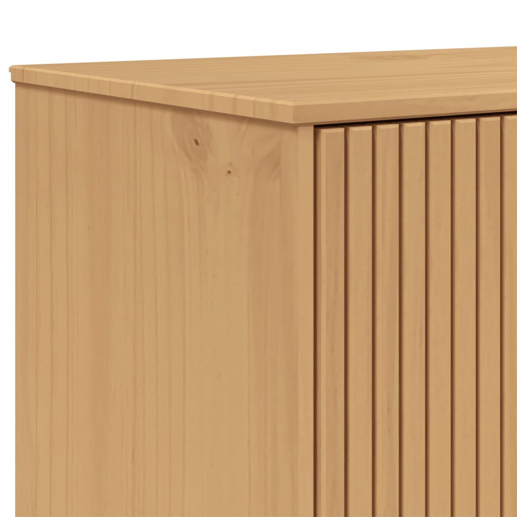 Highboard OLDEN Grå og Brun 85x43x125 cm Massiv Fyr