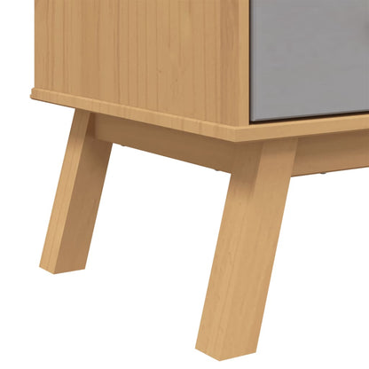 Highboard OLDEN Grå og Brun 85x43x125 cm Massiv Fyr