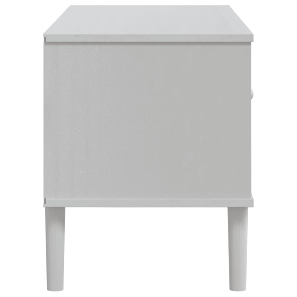 TV-skab SENJA Rattan Look Hvid 106x40x49 cm Fyrretræ